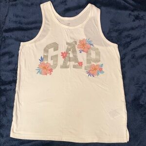 GAP Kids White Floral Tank Top